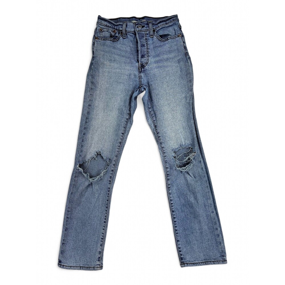 Levi's Women's Straight Leg Jeans 28 Light Wash‎ Distressed